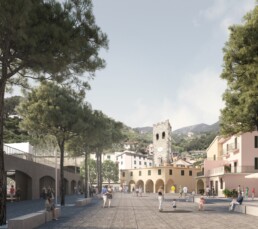 DeuxEtDemi Deux Et Demi Deux&Demi Deux & Demi Monterosso Paysage Piazza Garibaldi végétation convivialité mer espace public aménagement urbain